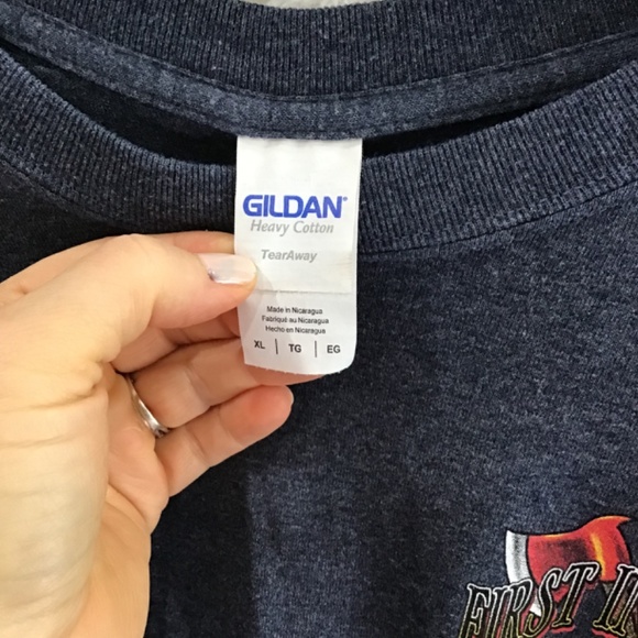 Bulldog Firefighters Mens Size XL 100%Cotton T-Shirt Short Sleeve Navy Blue - Picture 3 of 5